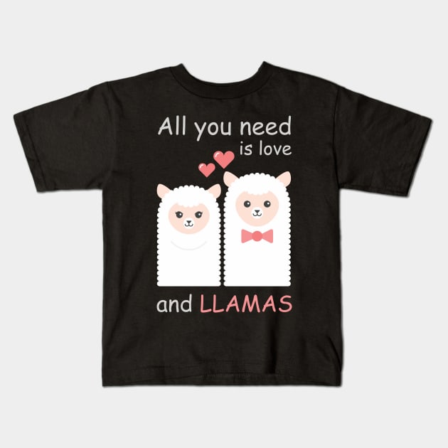 All you need is love and LLAMAS Kids T-Shirt by Pannolinno
